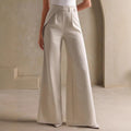 Fearless High‑Waist Wide‑Leg Trousers – Cream