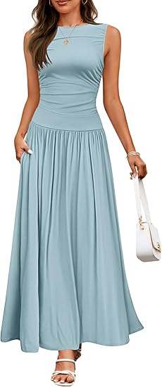 Blush Aura Pleated Maxi Dress