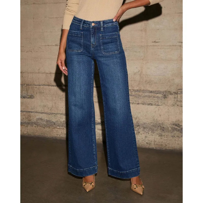 Power Pocket Wide‑Leg Jeans