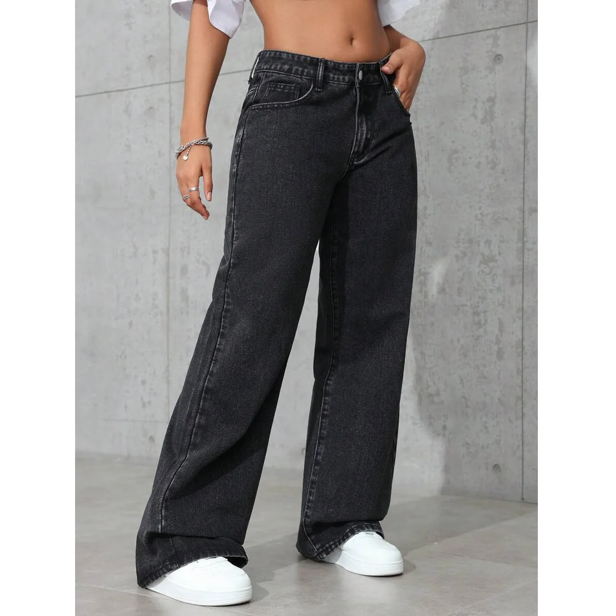 Skyline High‑Rise Wide‑Leg Jeans