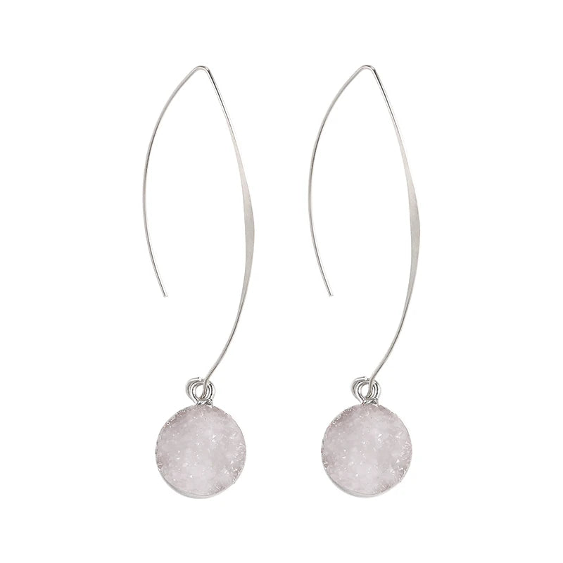 Rosé Druzy Drop Earrings