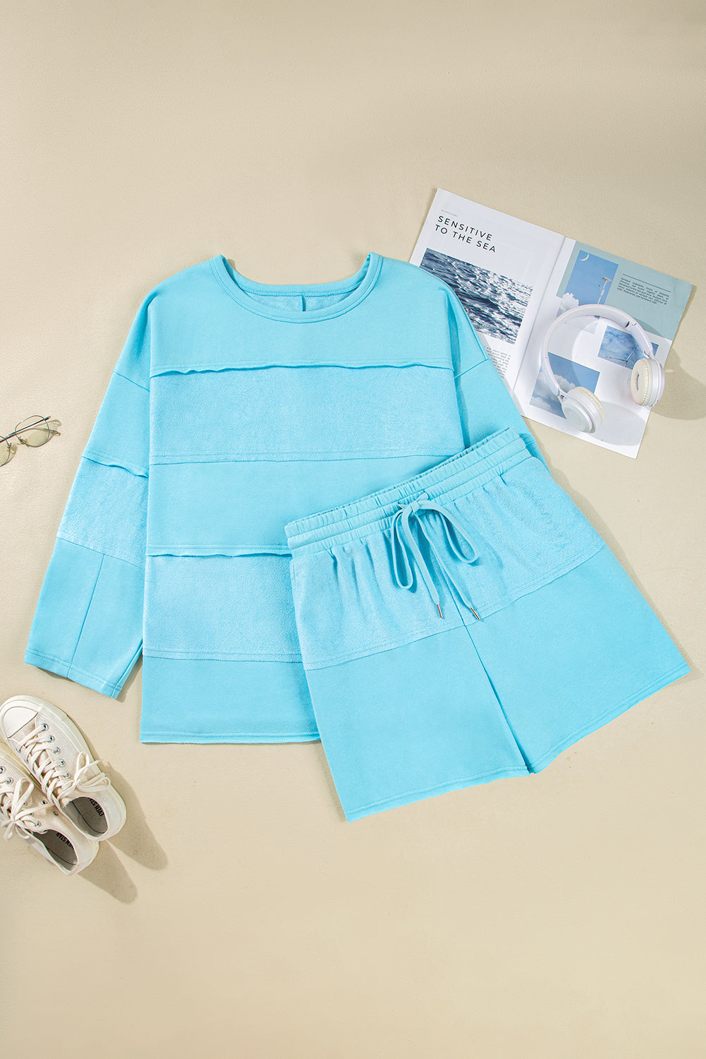 Fearless Luxe Lounge Set — Sky Blue Serenity