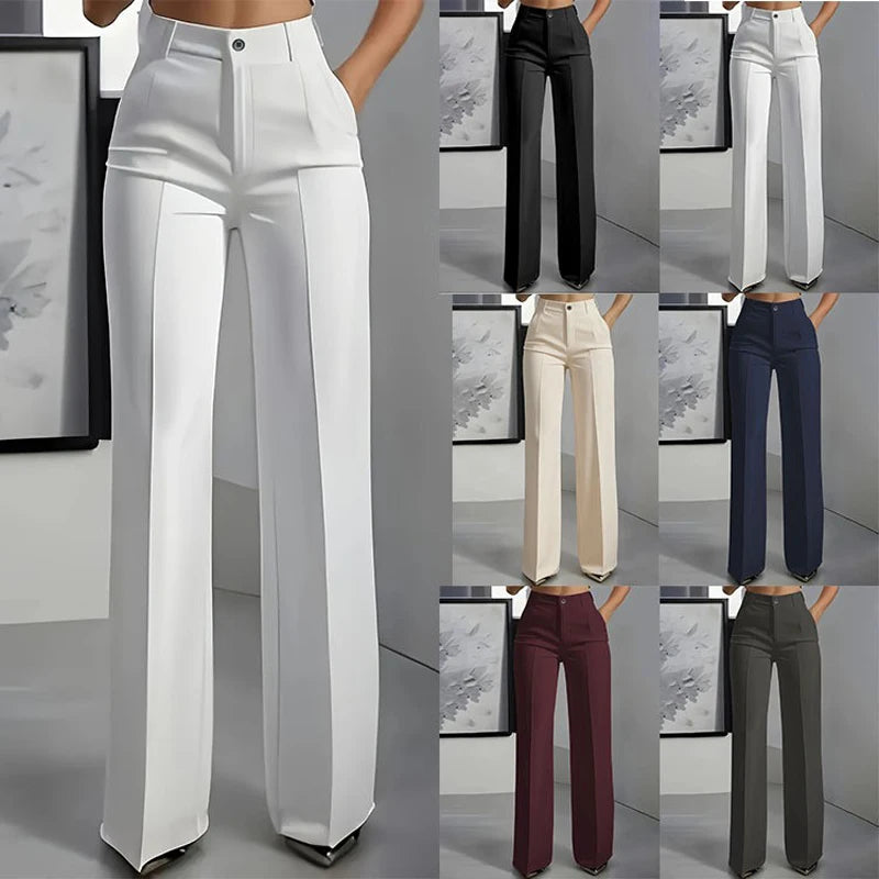 High‑Waist Tailored Wide‑Leg Trousers