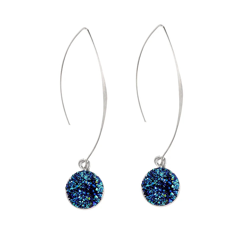 Rosé Druzy Drop Earrings