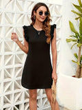 La Jefa Black Ruffle Dress