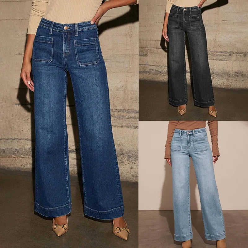 Power Pocket Wide‑Leg Jeans