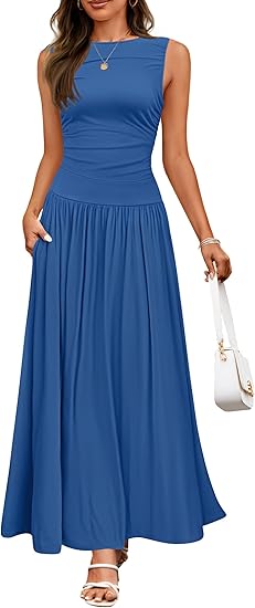 Blush Aura Pleated Maxi Dress