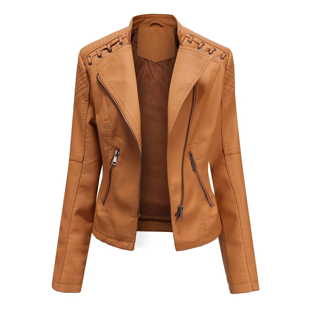 Fearless Rebel Lace‑Shoulder Moto Jacket
