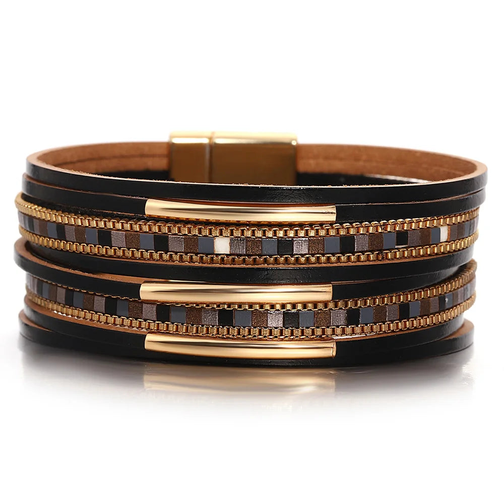 Fearless Leather & Gold Stack