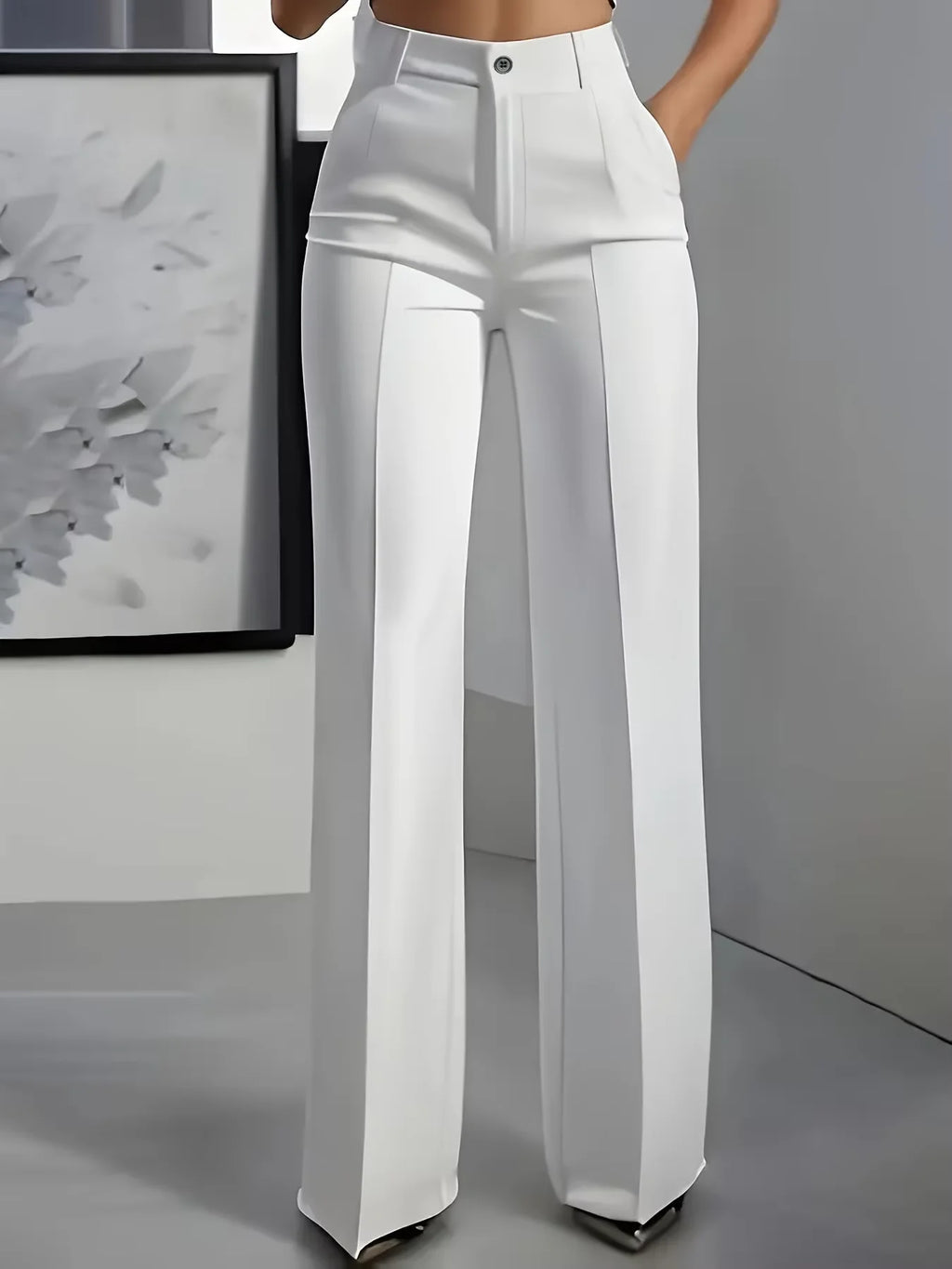 High‑Waist Tailored Wide‑Leg Trousers