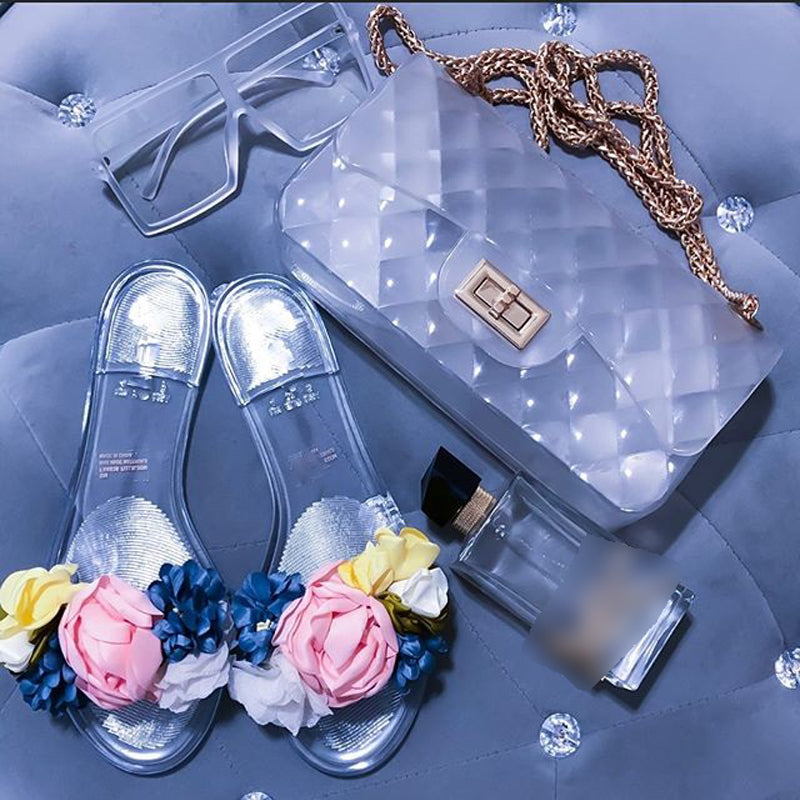 Fearless Bloom Transparent Summer Slippers