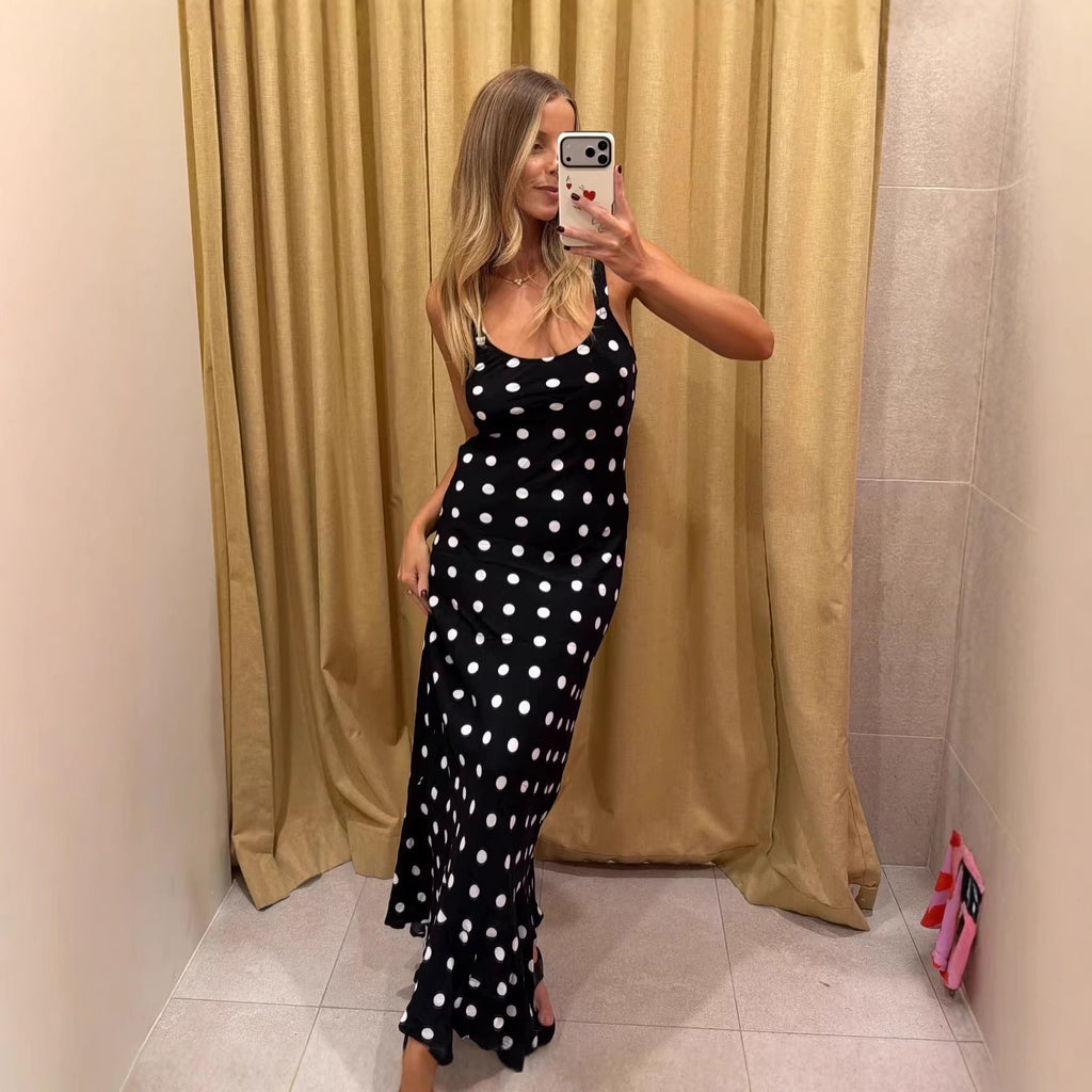 Fearless Polka Dot Ruffle Maxi Dress