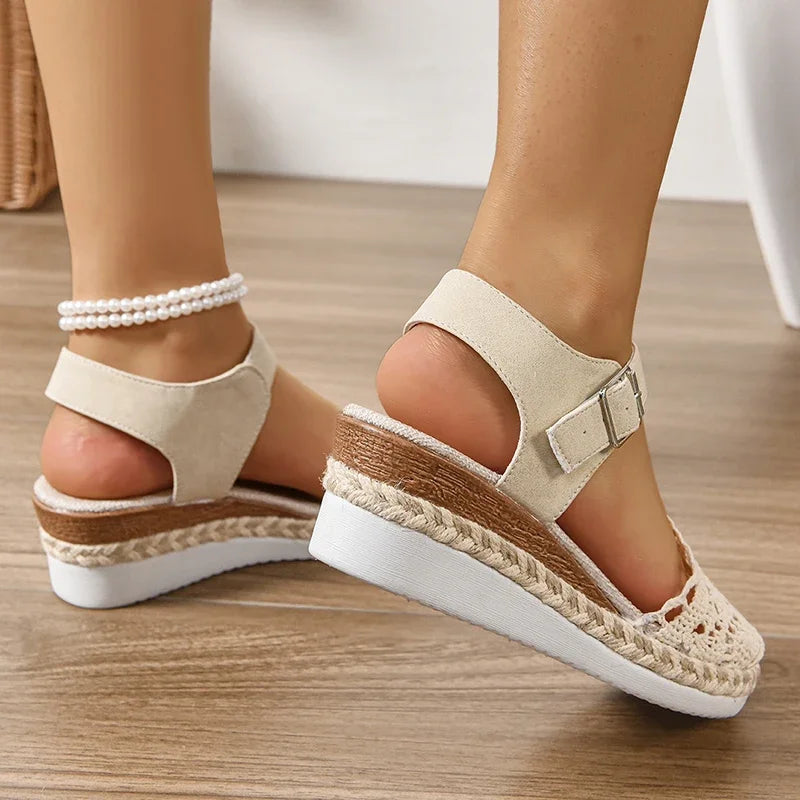 LaceDream Espadrille Wedge Sandals