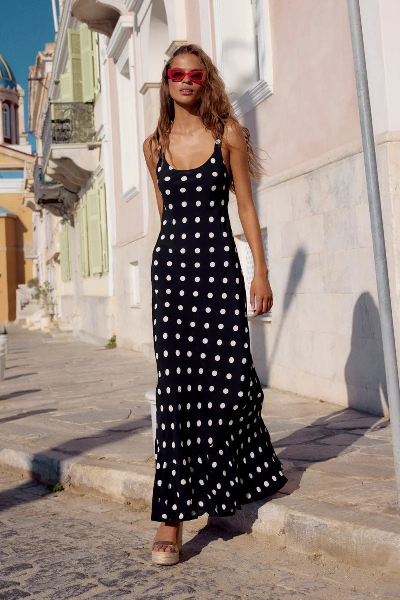 Fearless Polka Dot Ruffle Maxi Dress