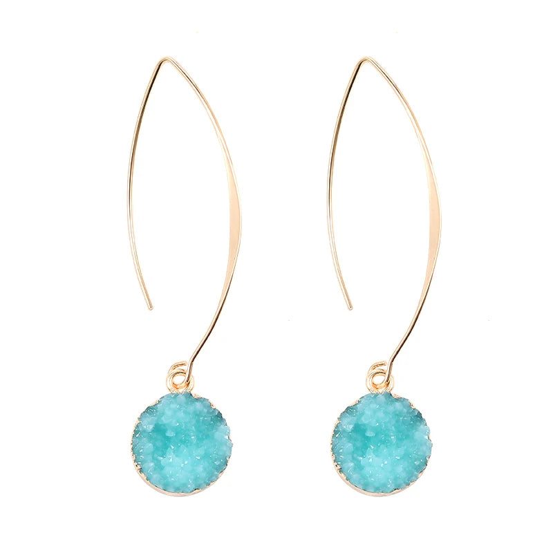 Rosé Druzy Drop Earrings