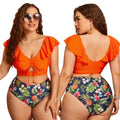Tropic Ruffle High‑Waist Swim Set