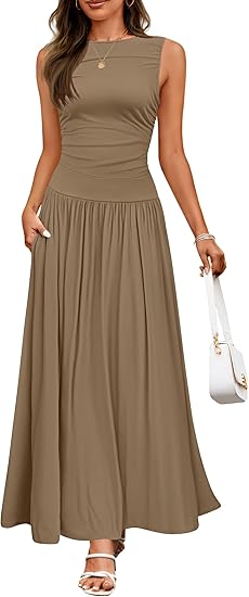 Blush Aura Pleated Maxi Dress