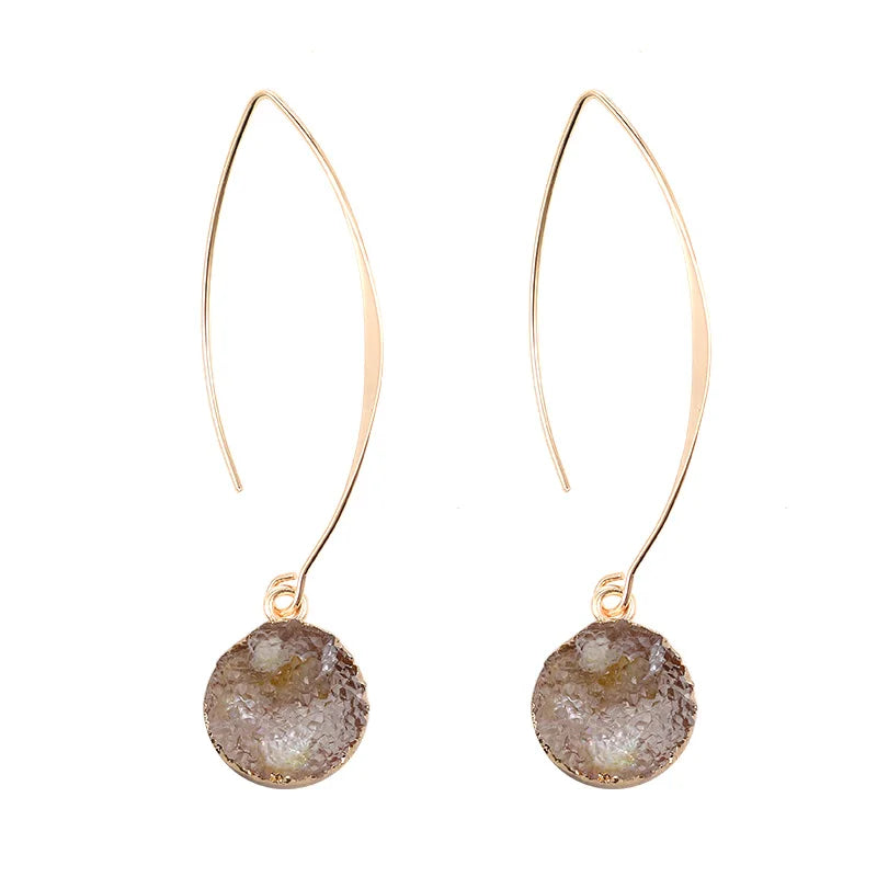 Rosé Druzy Drop Earrings