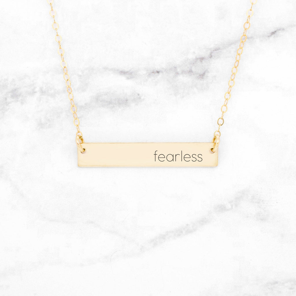 Fearless Rose‑Gold Bar Necklace