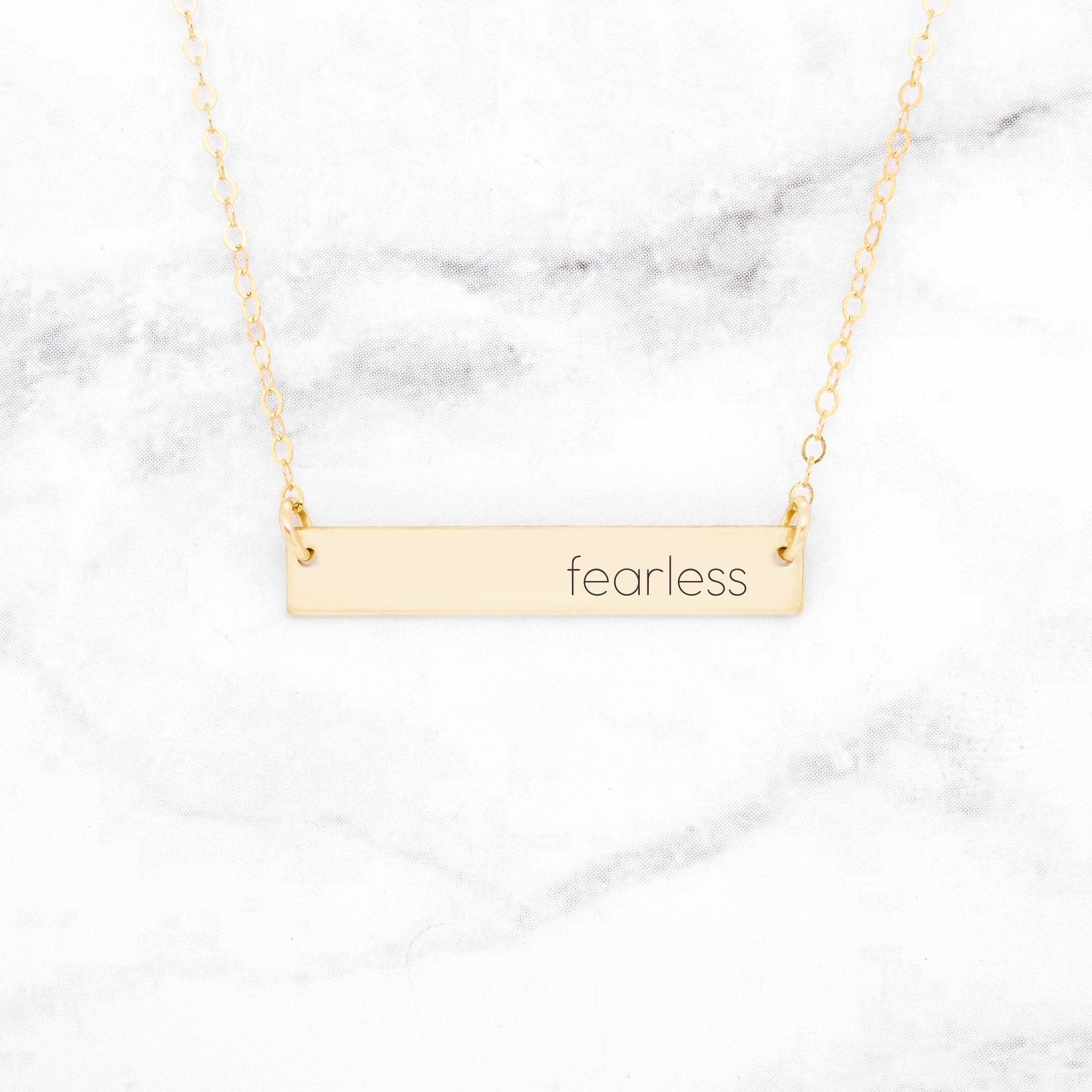 Fearless Rose‑Gold Bar Necklace