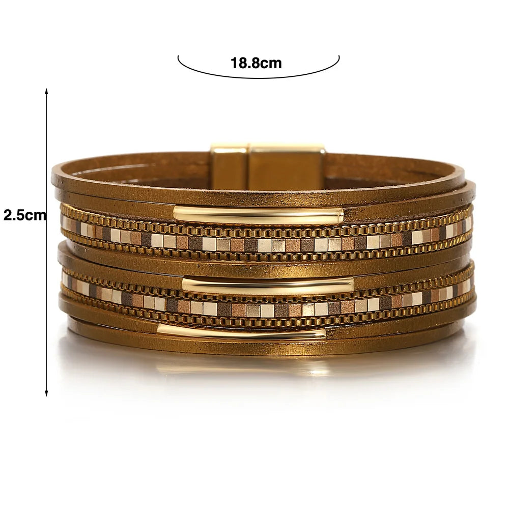 Fearless Leather & Gold Stack
