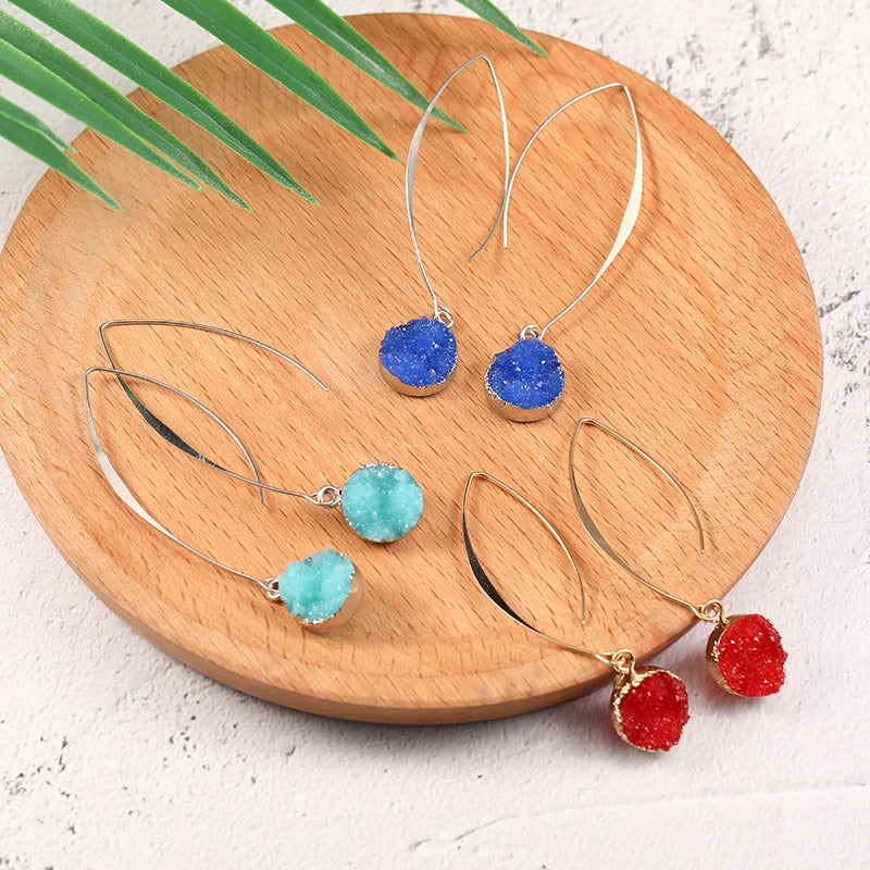 Rosé Druzy Drop Earrings