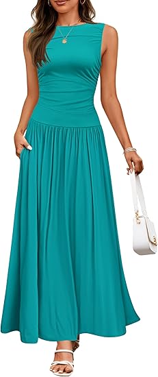 Blush Aura Pleated Maxi Dress