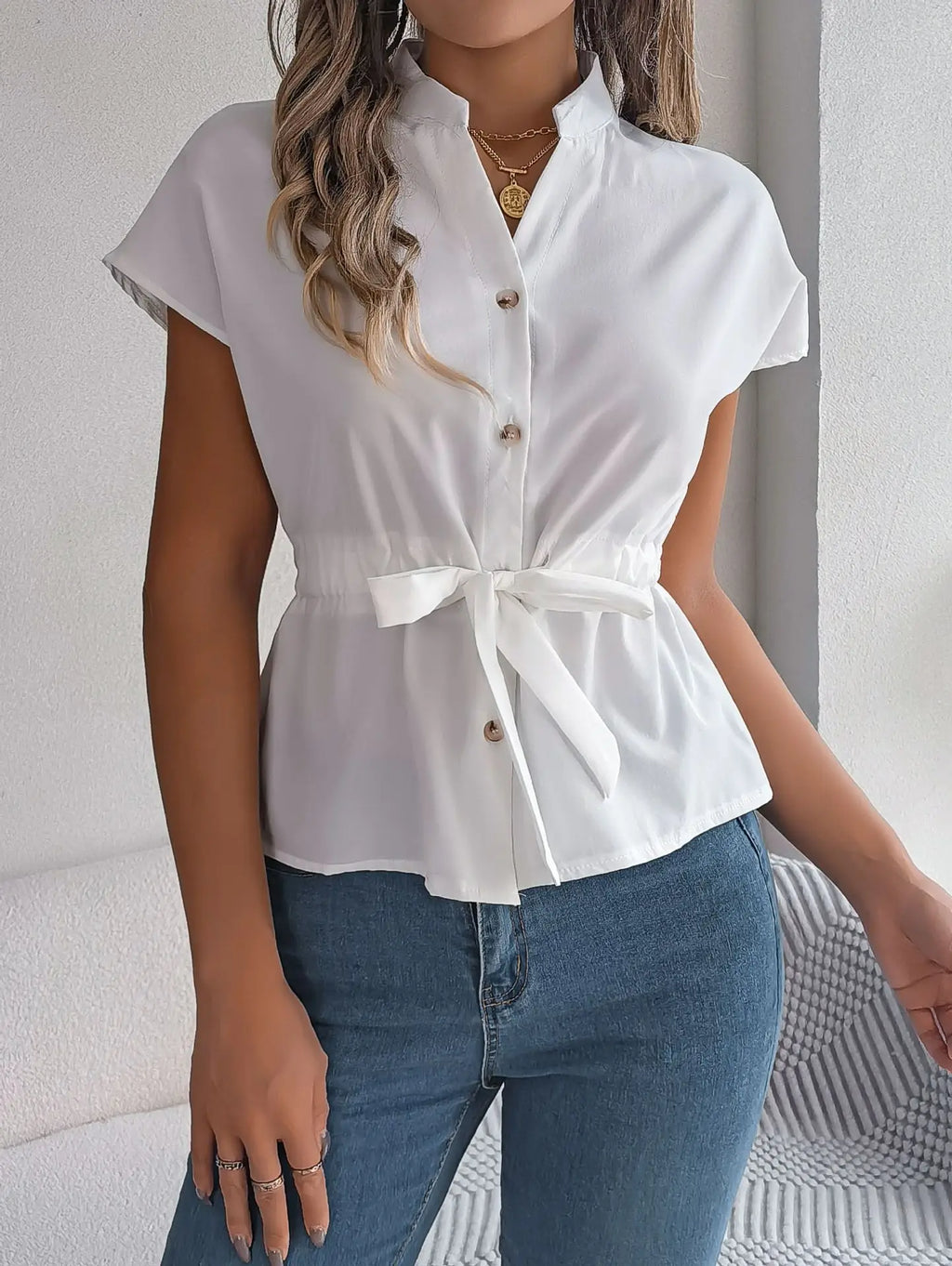 The Serene Waist‑Tie Blouse