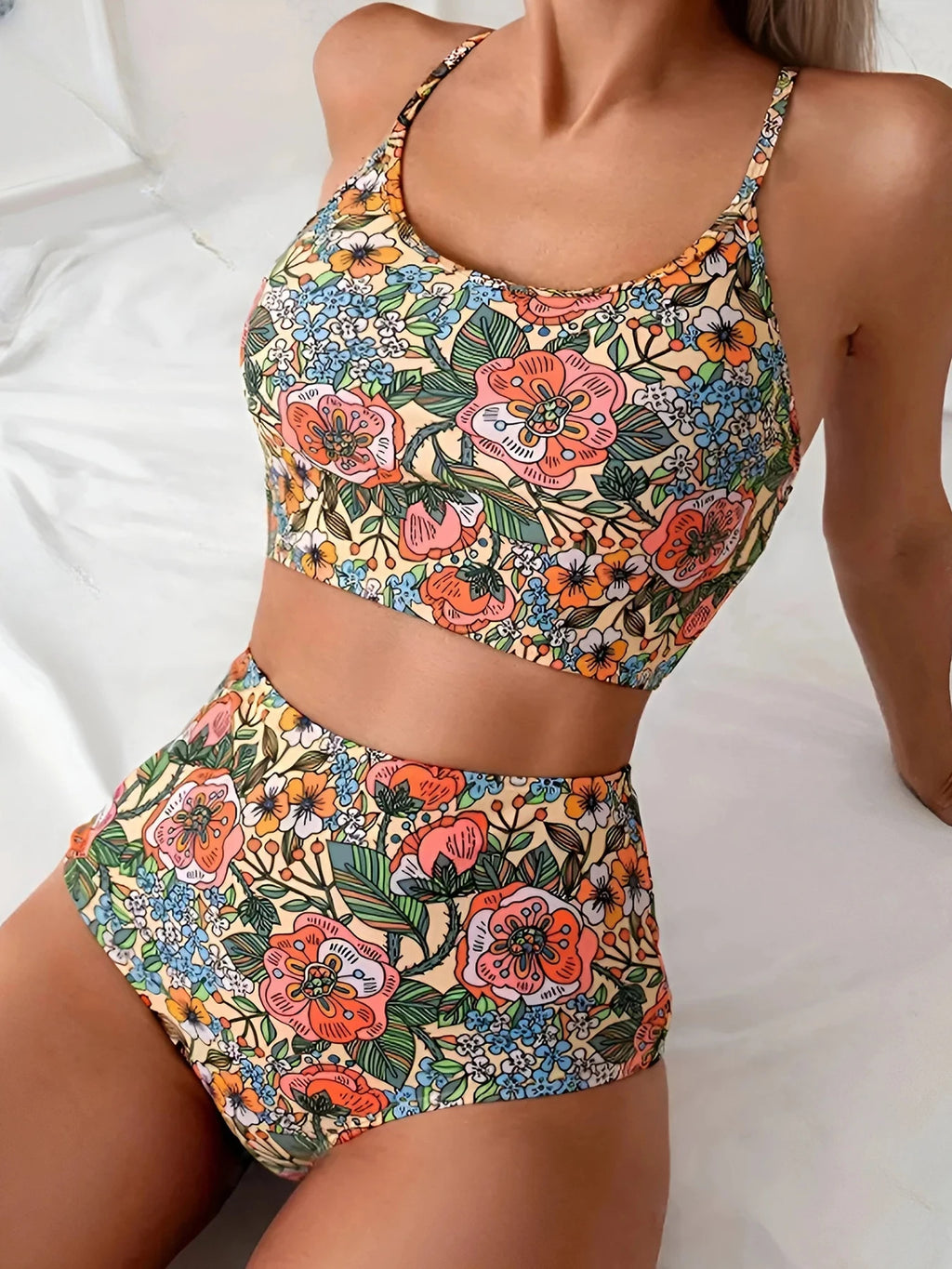Tropical Bloom Two‑Piece Set