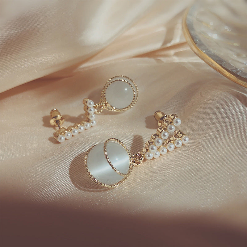 Aurora Pearl‑Crown Drop Earrings