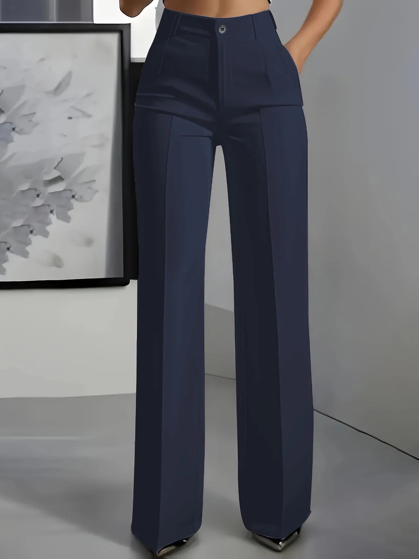 High‑Waist Tailored Wide‑Leg Trousers