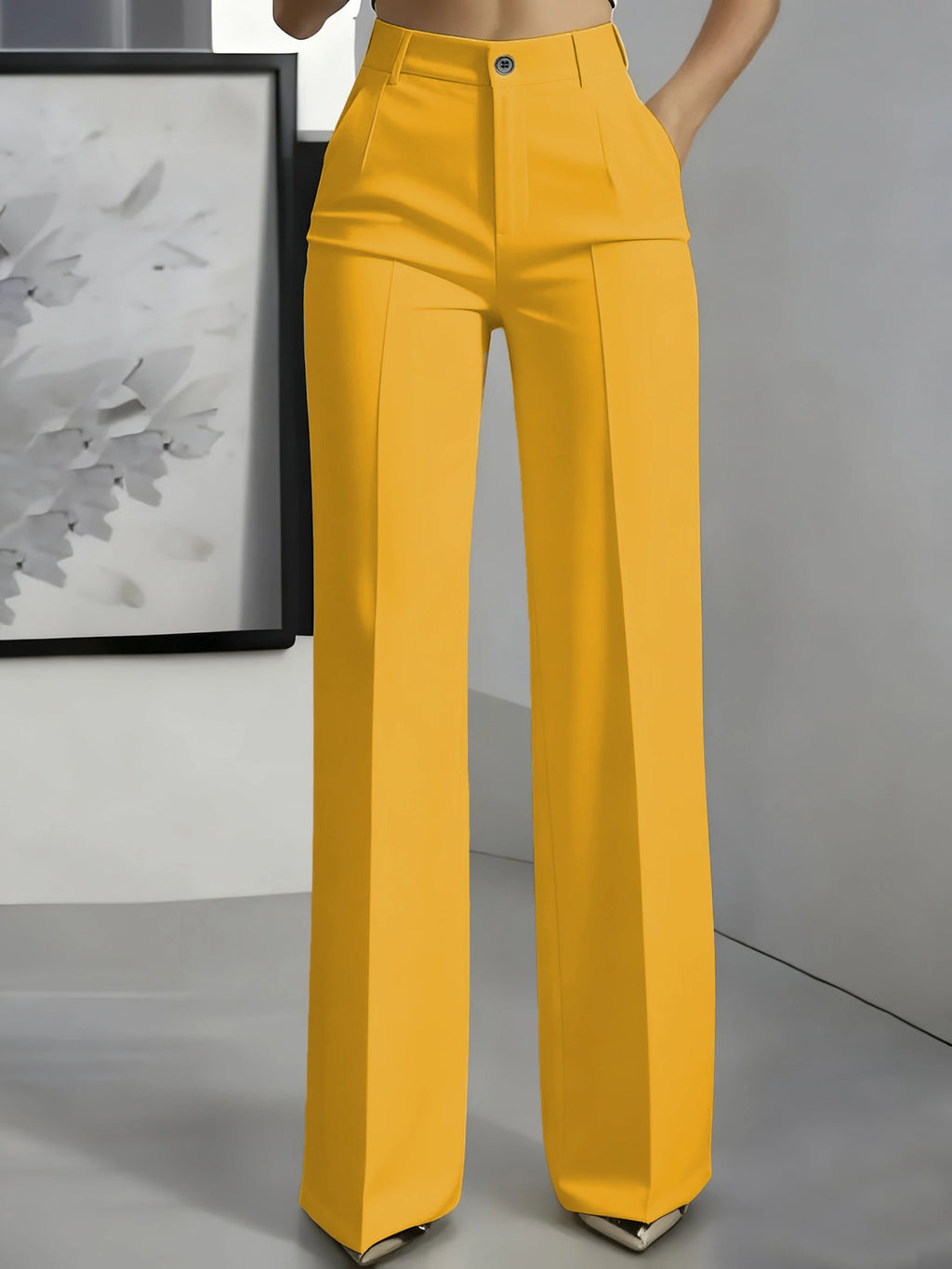 High‑Waist Tailored Wide‑Leg Trousers