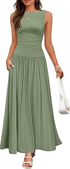 Blush Aura Pleated Maxi Dress
