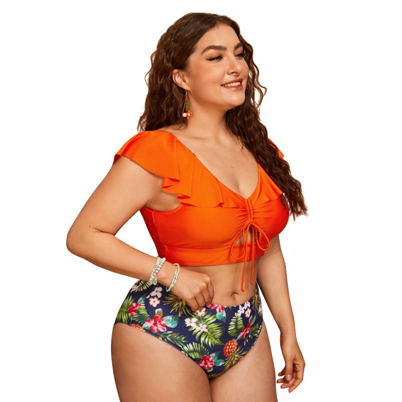 Tropic Ruffle High‑Waist Swim Set