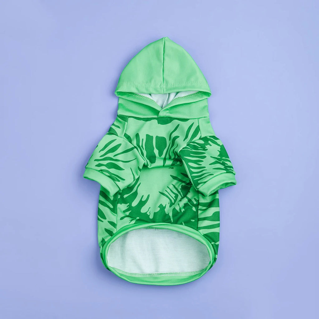 Green Tie‑Dye “Smiley” Pet Hoodie