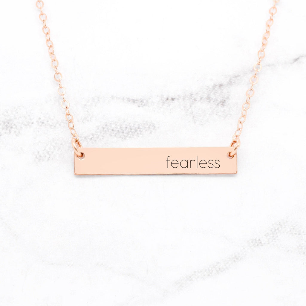 Fearless Rose‑Gold Bar Necklace