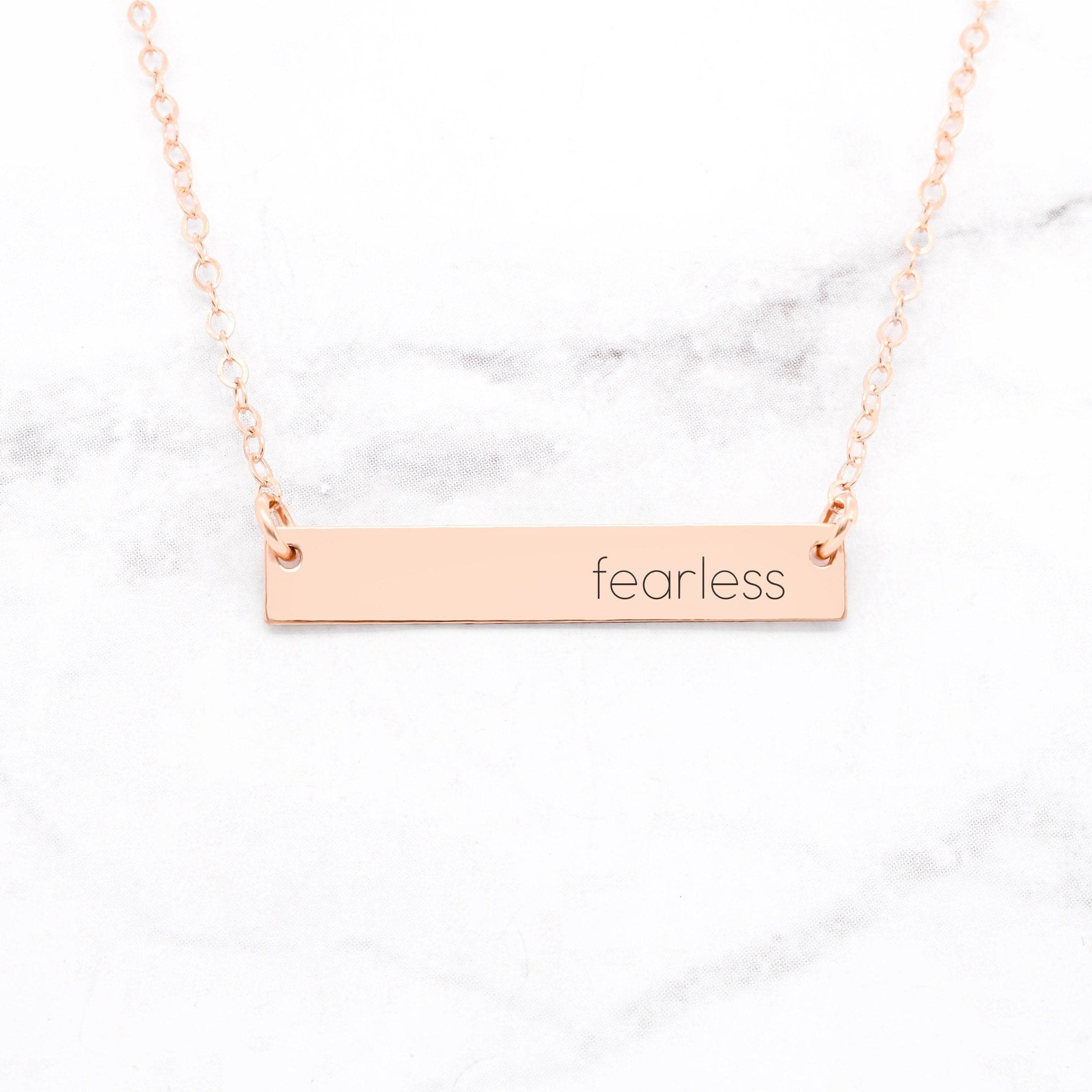 Fearless Rose‑Gold Bar Necklace