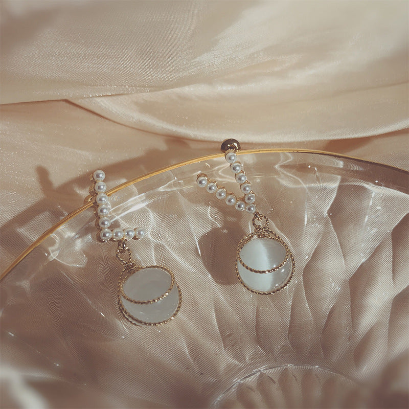 Aurora Pearl‑Crown Drop Earrings