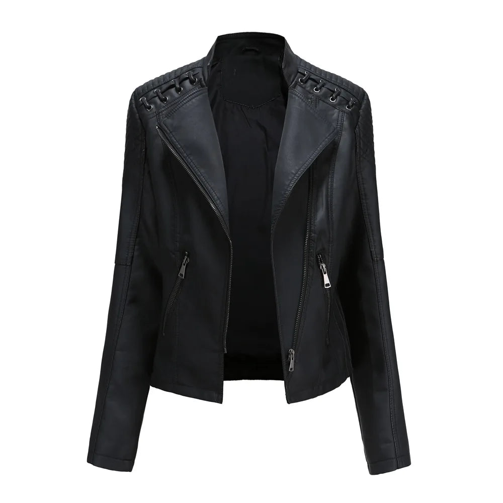 Fearless Rebel Lace‑Shoulder Moto Jacket