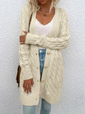 Cable‑Knit Button‑Front Cardigan