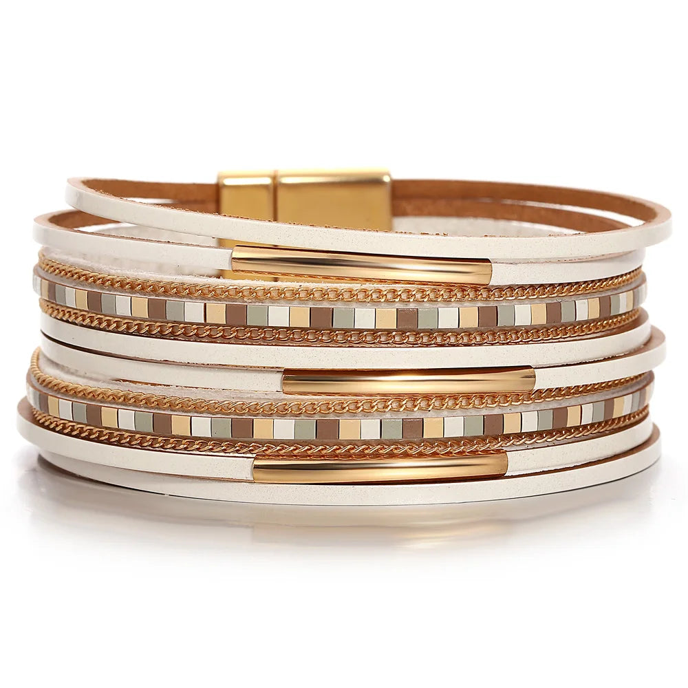Fearless Leather & Gold Stack
