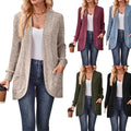 Ribbed Open‑Front Knit Cardigan