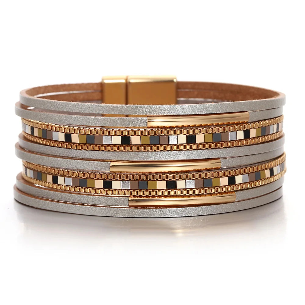 Fearless Leather & Gold Stack