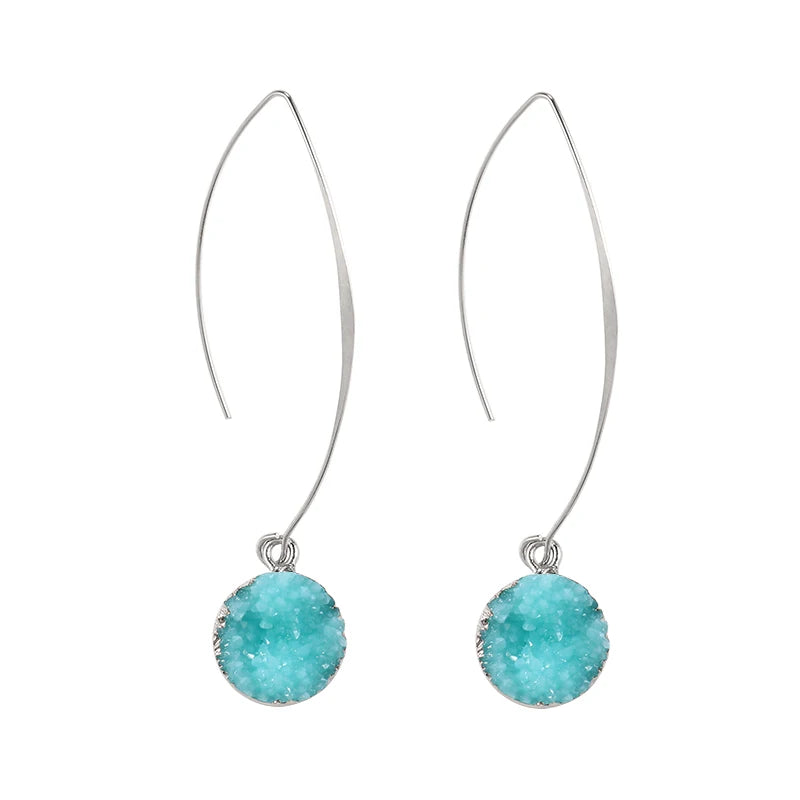 Rosé Druzy Drop Earrings