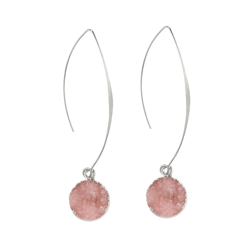 Rosé Druzy Drop Earrings