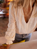 IvoryDream Crochet V-Neck Blouse