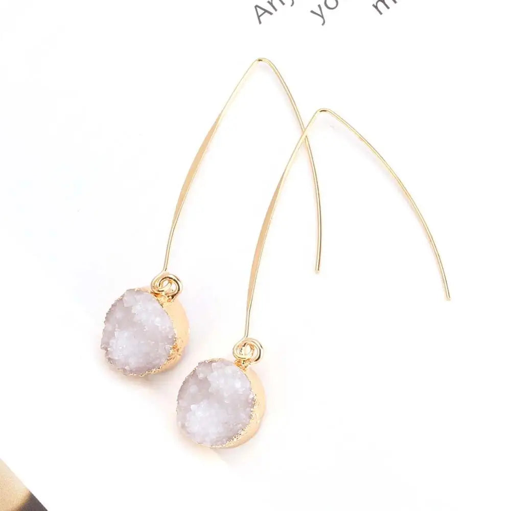 Rosé Druzy Drop Earrings