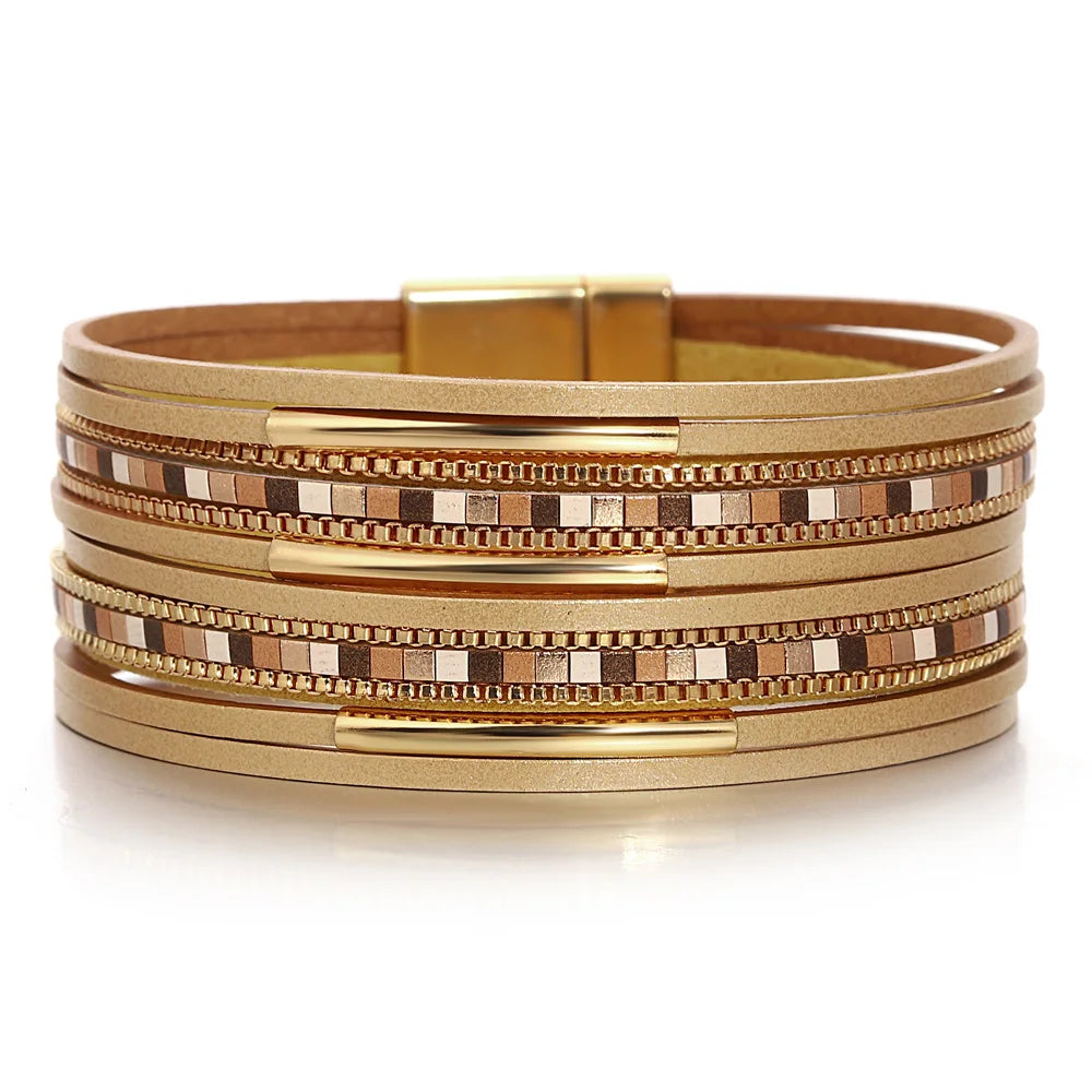 Fearless Leather & Gold Stack