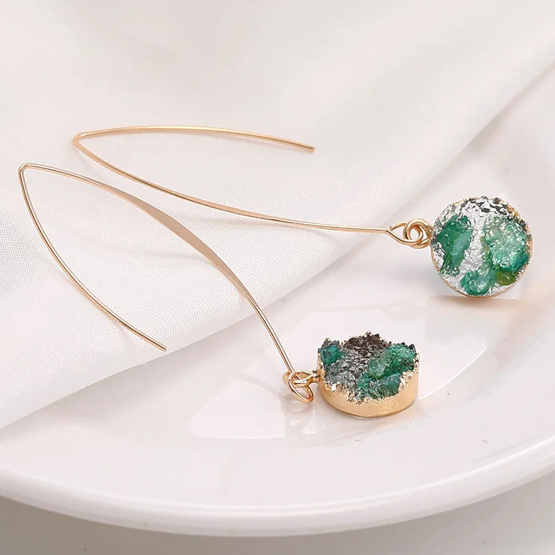 Rosé Druzy Drop Earrings