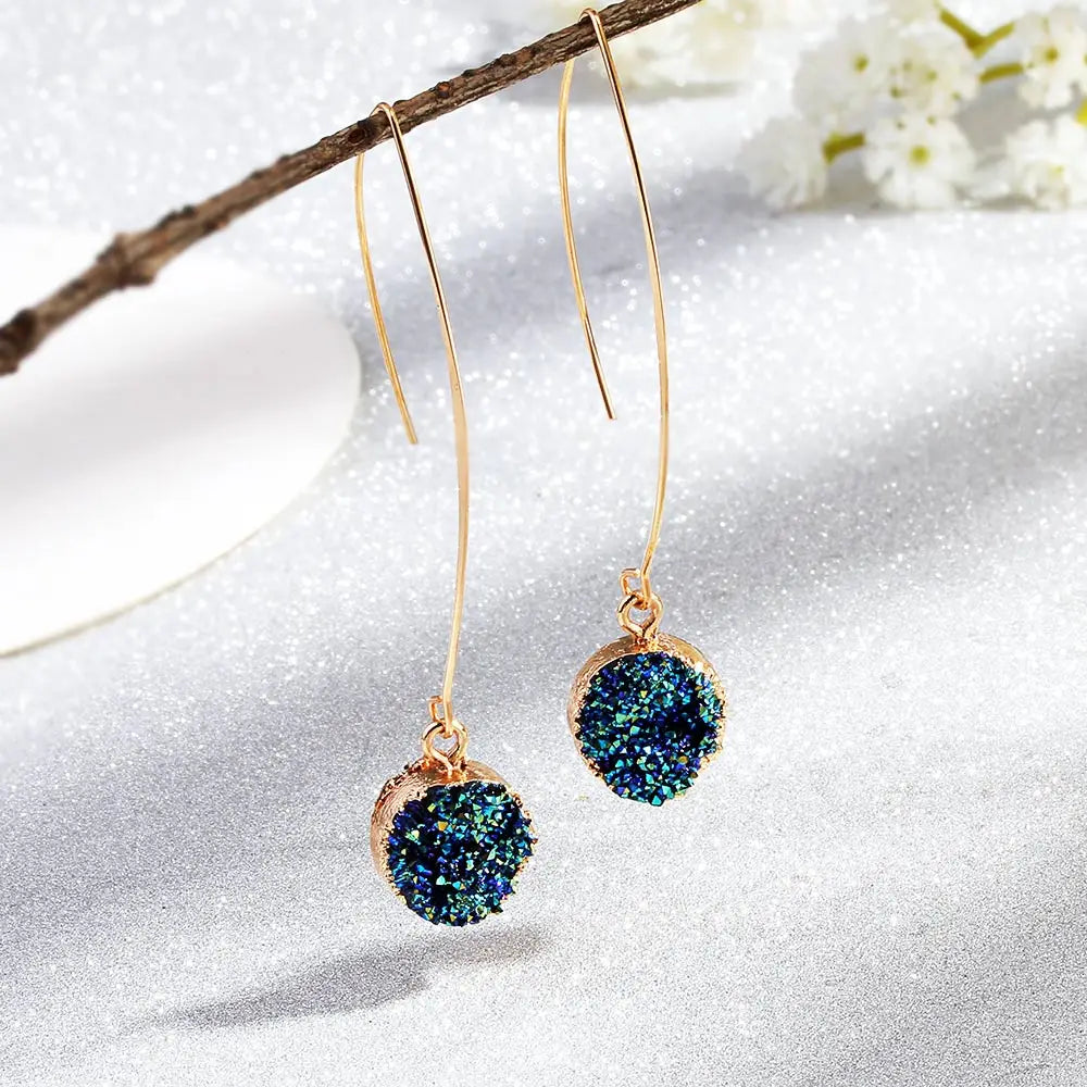 Rosé Druzy Drop Earrings